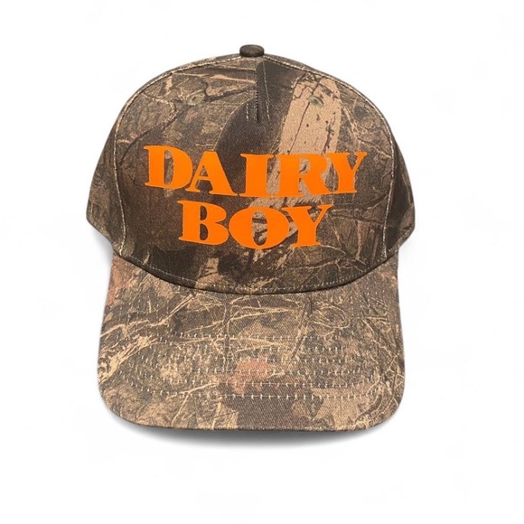 Dairy Boy Accessories - Dairy Boy Camouflage Hat with Orange Logo